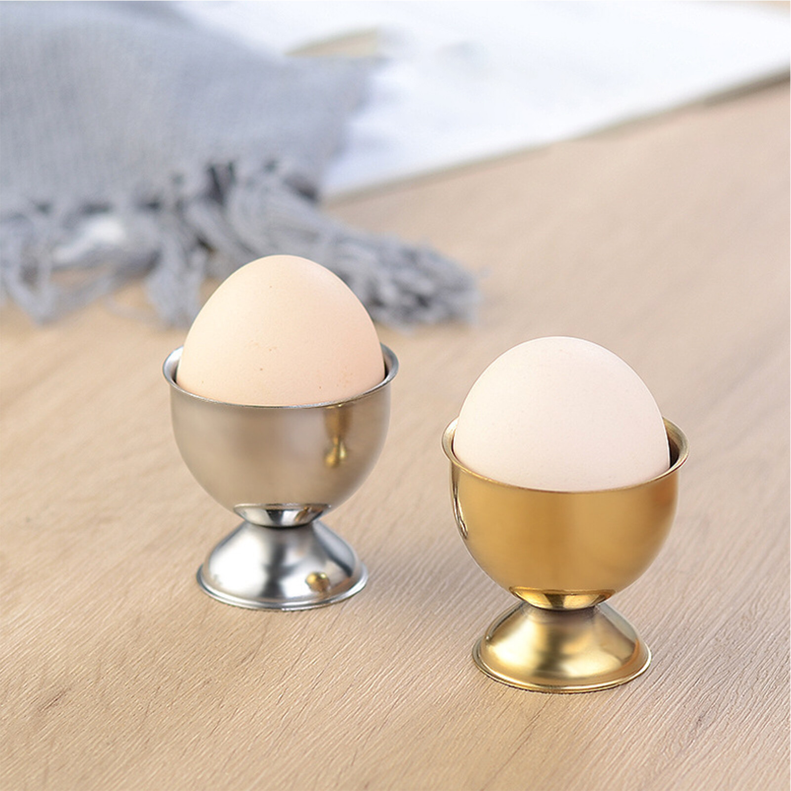 JAREDQ 40ml Egg Cup Eco-friendly Rust-proof Stainless Steel Boiled Egg Container Cup for Bar Egg Container Eco-friendly