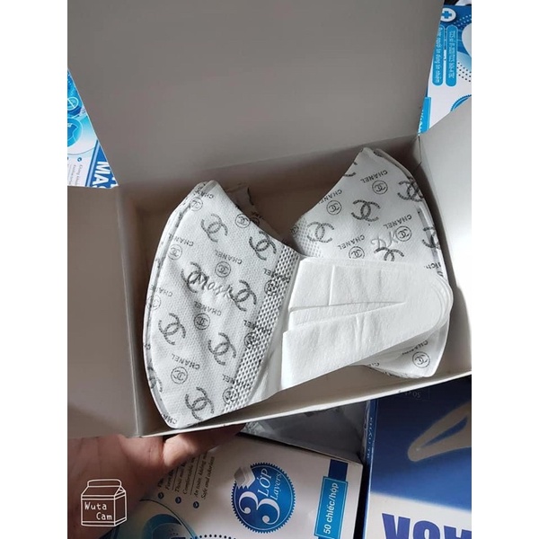 (50 cái) Khẩu Trang 3D Mask Hoạ Tiết Chanel