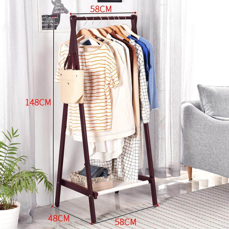 Yishangju Floor Cloth Hanger Solid Wood Clothes Rack Bedroom Multi-functional Hallstand Clothes Rack Creative Clothes Storage Rack