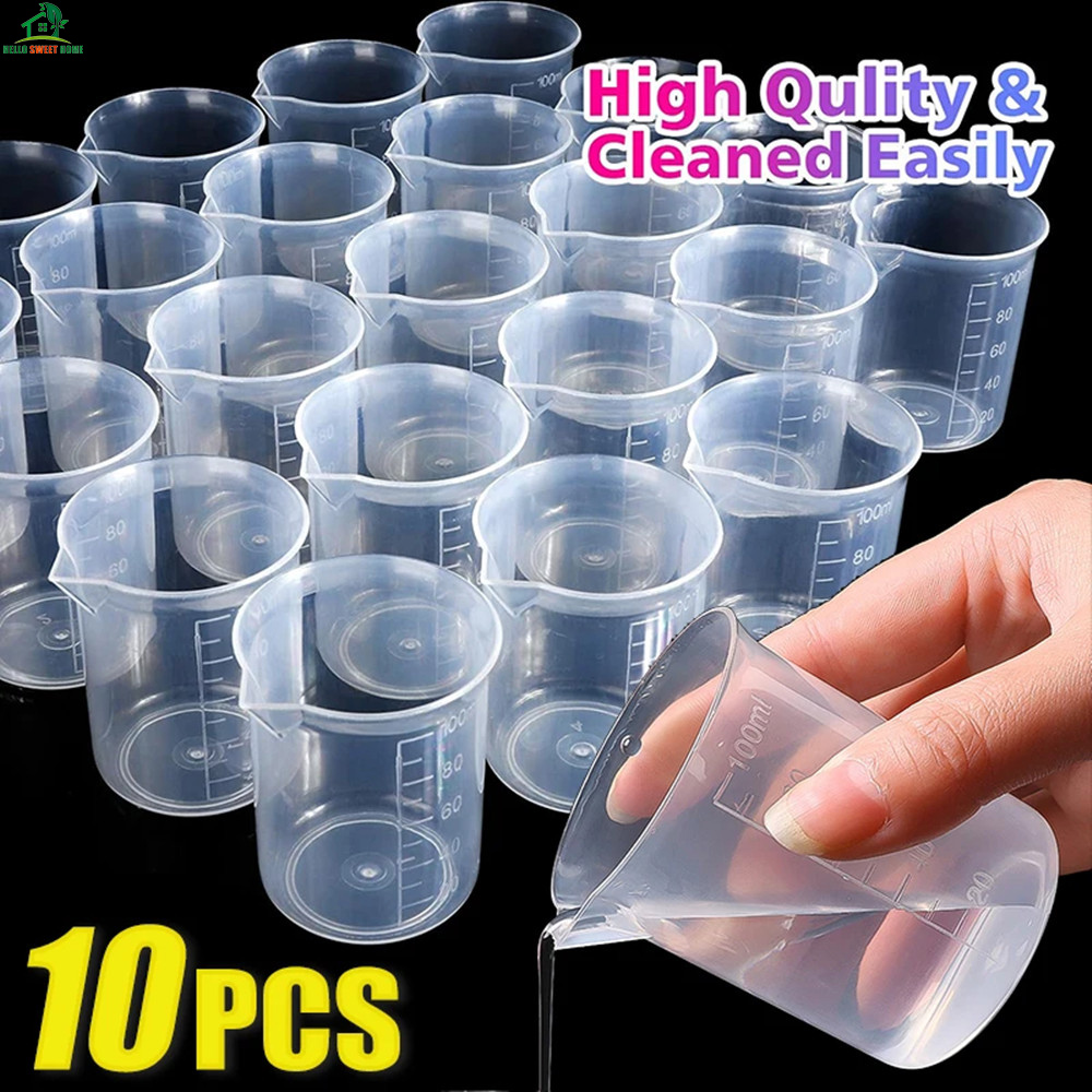 100ml cốc đo lường quy mô trong suốt Cốc dùng để đo bằng nhựa cốc đo lường phòng thí nghiệm cốc đo lường hóa học mà không cần xử lý đồ dùng quầy bar nhà bếp