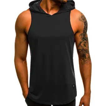 sleeveless muscle hoodie