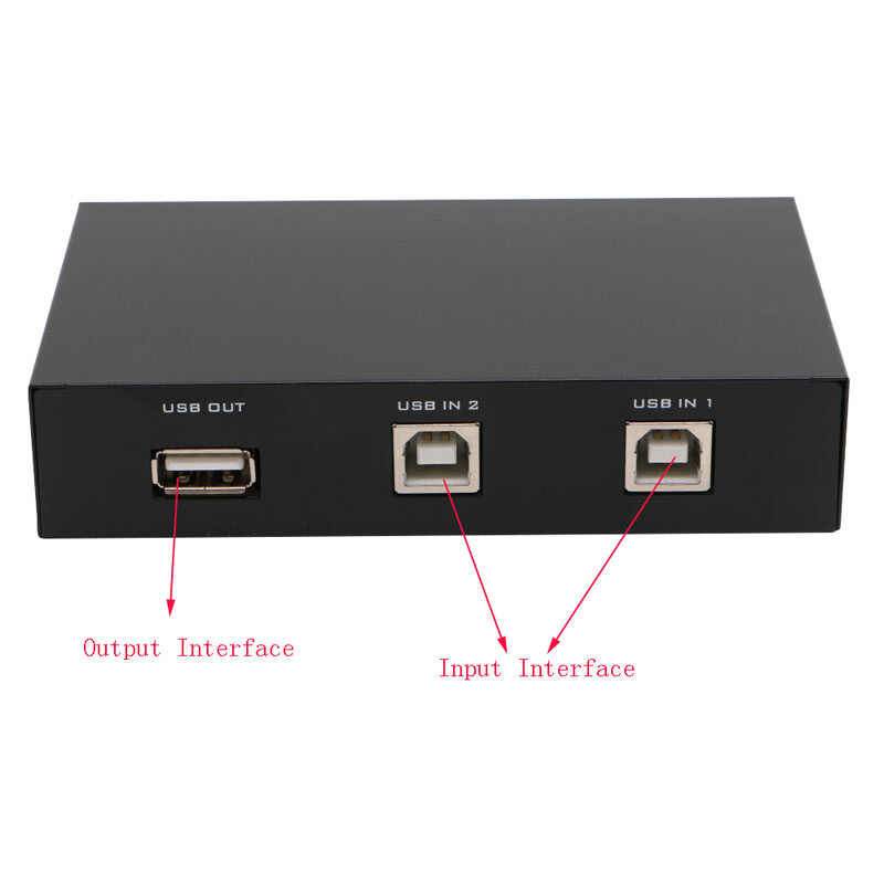 ✪【Yixin Elec】【New Arrival】 2-Port USB2.0 Sharing Switch Switcher Box USB HUB Adapter For PC Scanner Printer
