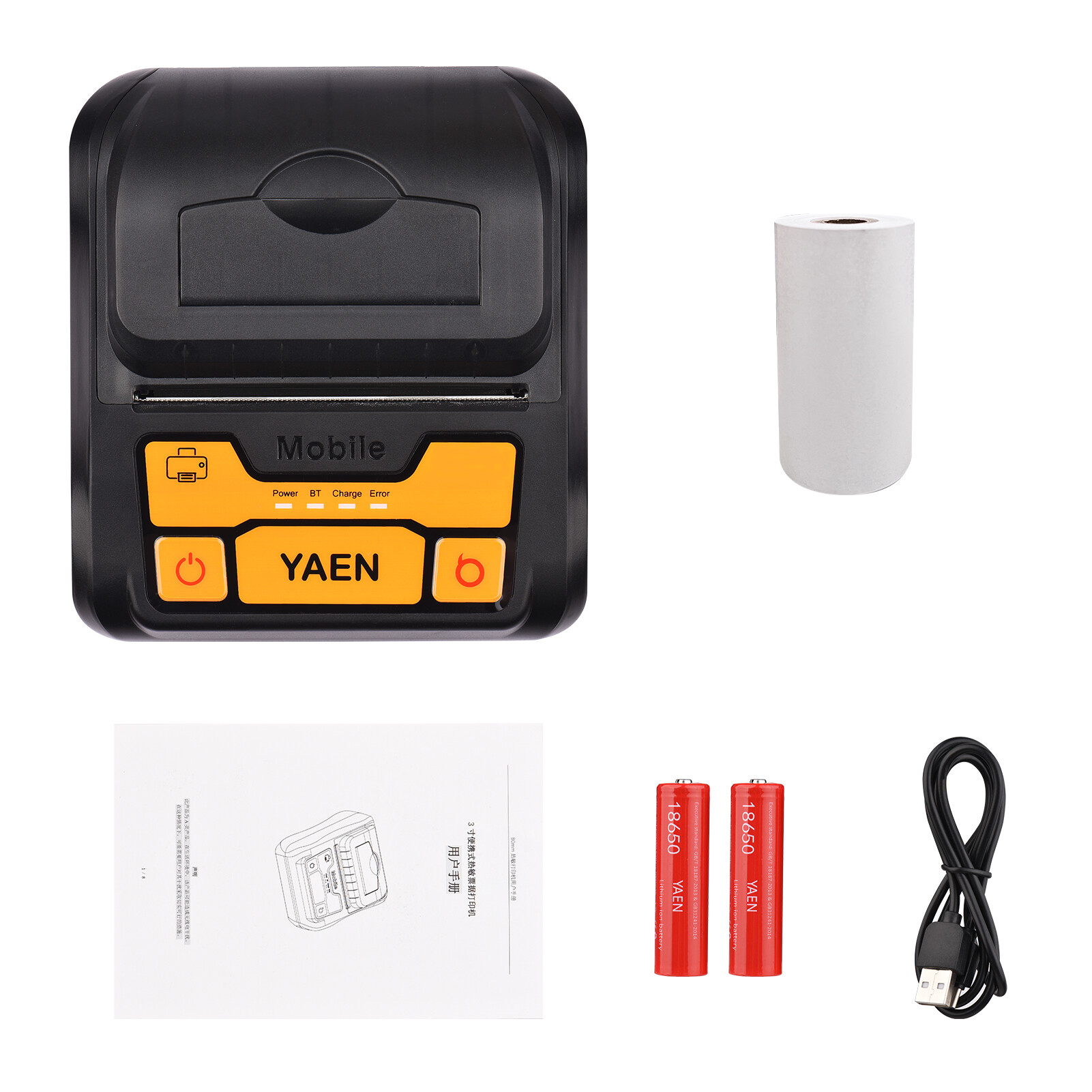 Máy Tạo Nhãn BT Cầm Tay Máy In Hóa Đơn Nhiệt 80Mm Không Dây Kết Nối BT Sử Dụng Với Ứng Dụng Tương Thích Với Điện Thoại Thông Minh Android Có Thể Điều Chỉnh Độ Rộng Giấy S Cho Nhà Hàng Siêu Thị Nhà Bếp Văn Phòng Doanh Nghiệp Nhỏ