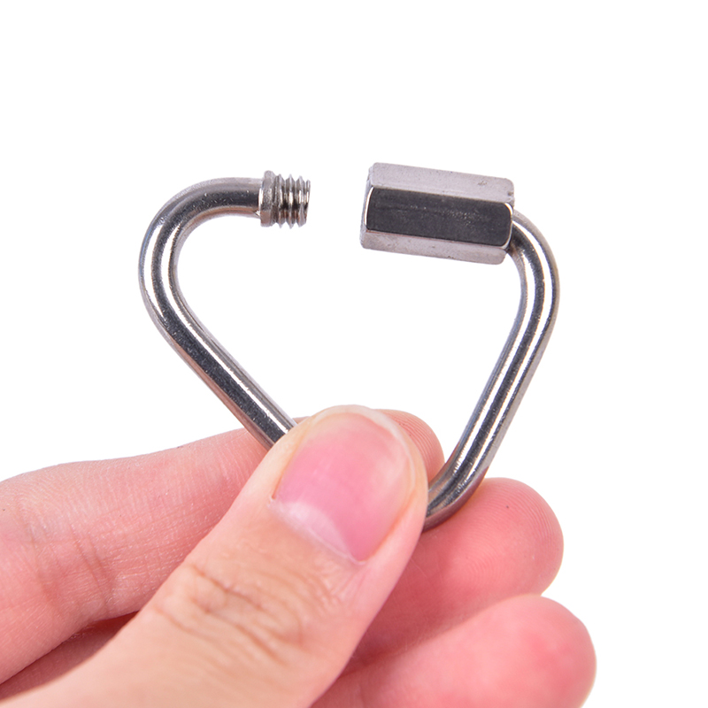 Extra Sweet Triangle Carabiner Stainless Steel Keychain Snap Clip Hook ...
