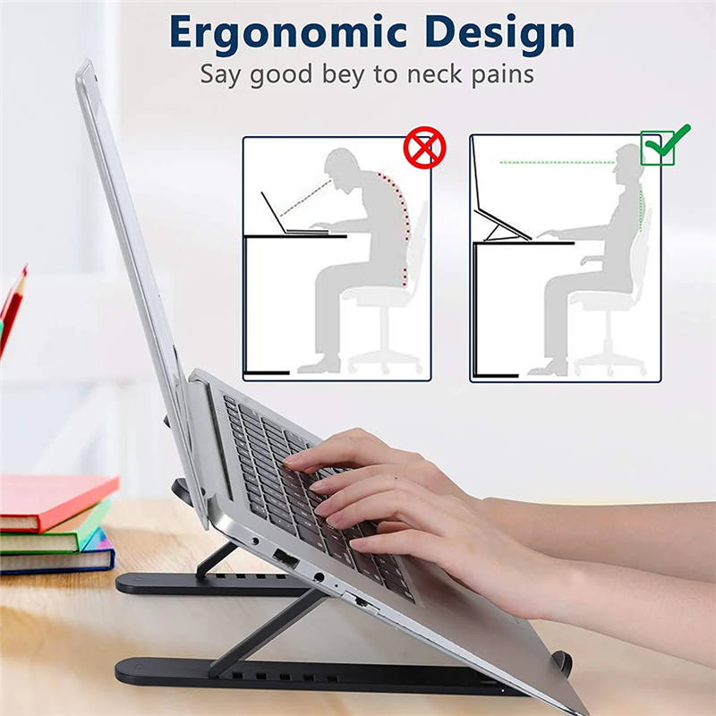 Kebidumei Universal Laptop Stand Adjustable Notebook Holder for Macbook Non-slip Foldable Cooling Base Bracket for Laptop/Tablet/phone