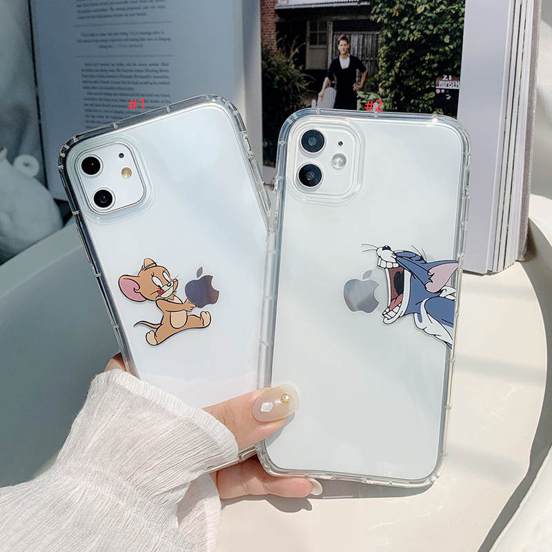 Cat and Mouse Animal Cartoon Case for Iphone iPhone 14 14plus 14pro 14promax 12mini 12/12Pro 12pro Max 11 11pro Max SE 2020 6/6s 6plus/6splus 7/8/SE 7plus/8plus X/XS XR XsMax Clear Creative Soft Phone Casing