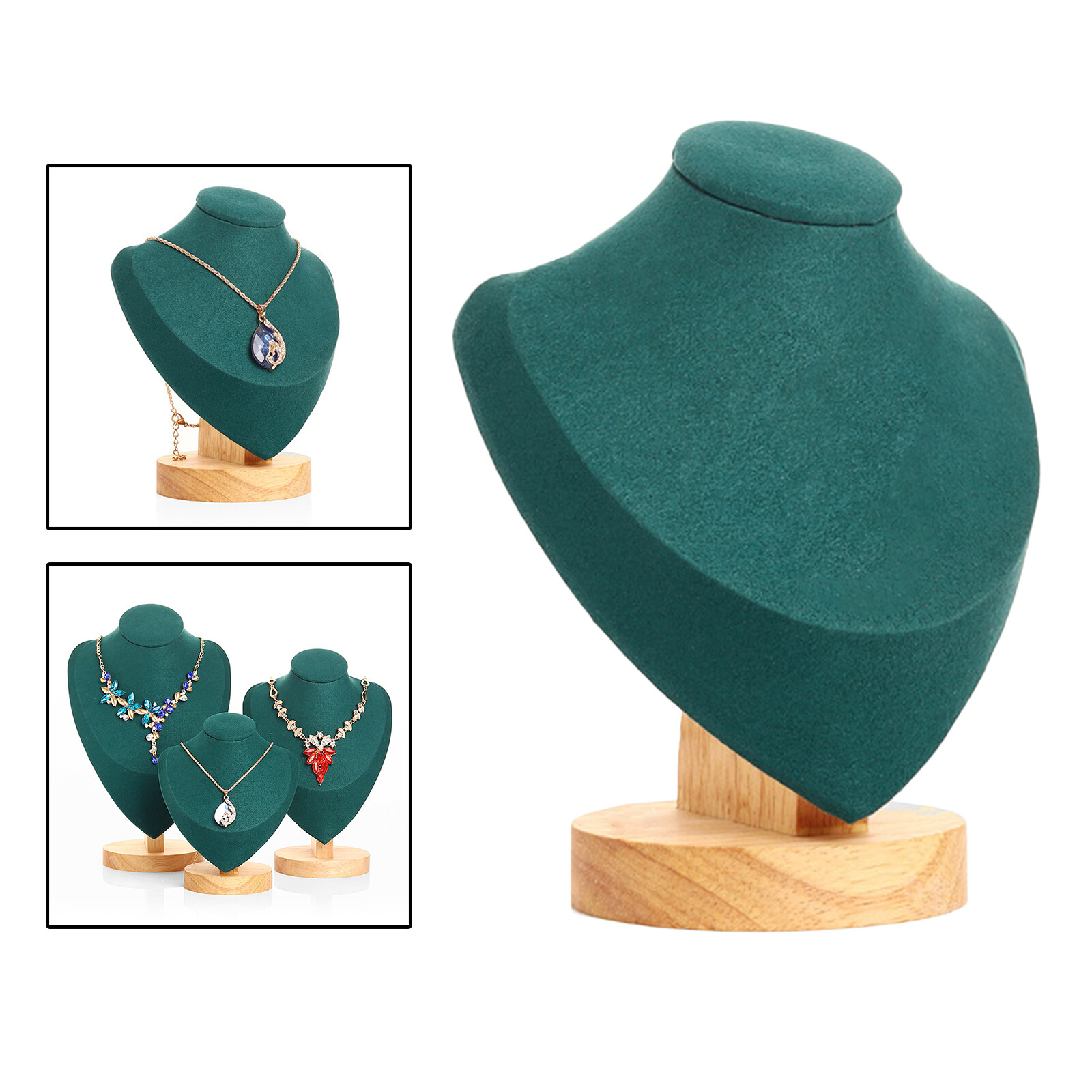 Kloware Kệ Trưng Bày Trang Sức, Dây Chuyền Đế Gỗ Vòng Đeo Cổ Dây Đeo Ngực Ma-nơ-canh Cho Nữ, Trang Trí Nhà Cửa