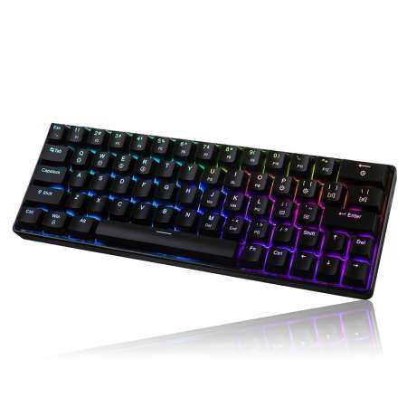 GEEK GK64 64 คีย์สวิตช์ Gateron Hot Swappable CIY SWITCH RGB backlit เชิงกลคีย์บอร์ดเล่นเกม - สีน้ำตาล/สีแดง/Blue SWITCH