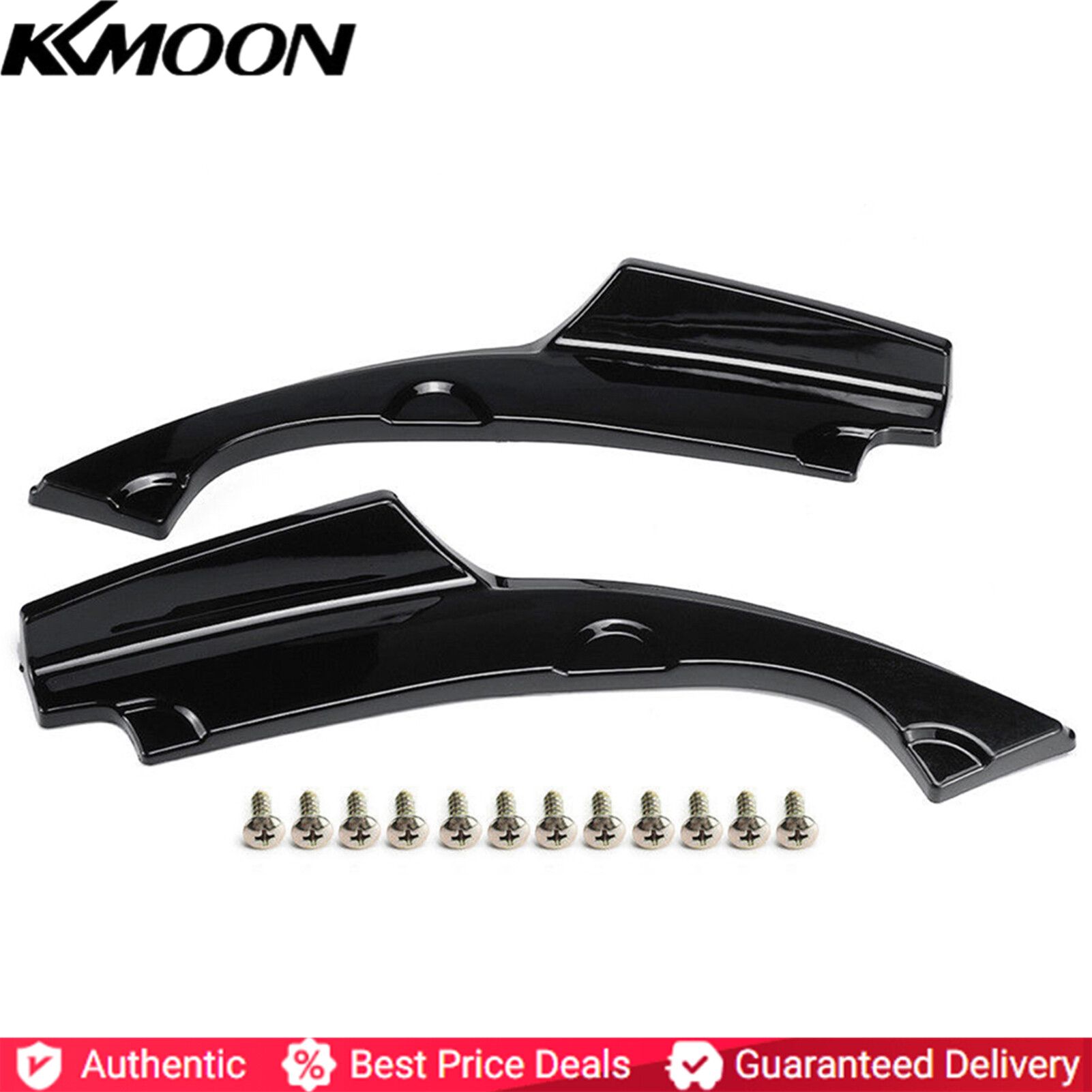 2PCs Light Black Anti Scratch Car Rear Bumper Lip Diffuser Splitter for Honda Civic 2016 to 2018