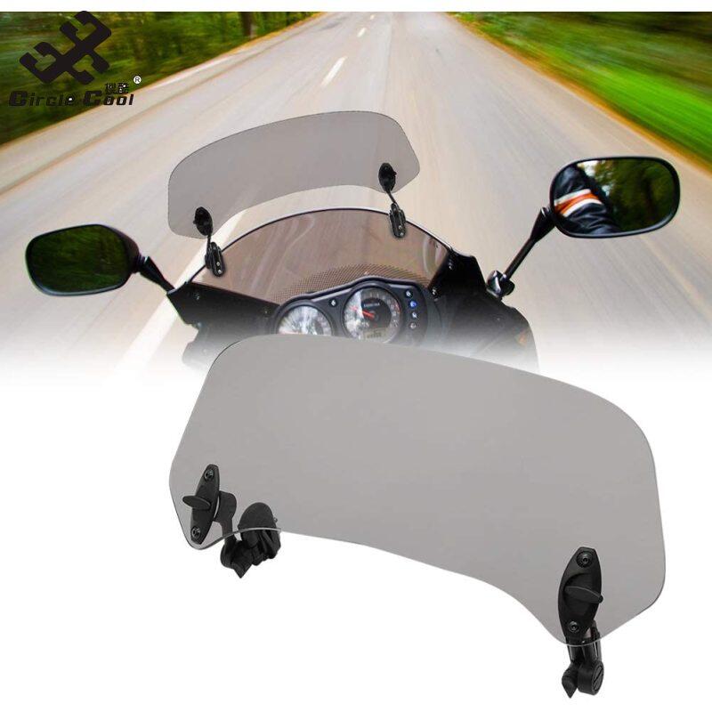 Circle Cool 1 Set Motorcycle Windshield Extension Adjustable Spoiler Universal Clamp-on Windscreen Deflector Parts