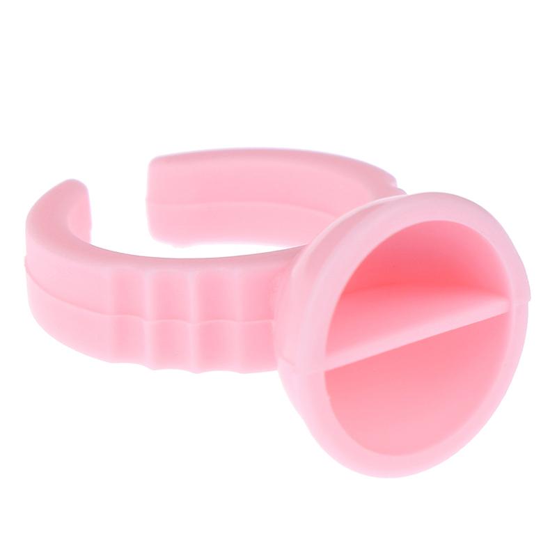 Ring Container For Lashes YKS 100Pcs Disposable Eyelash Extension Glue Rings Glue Holder Glue ...