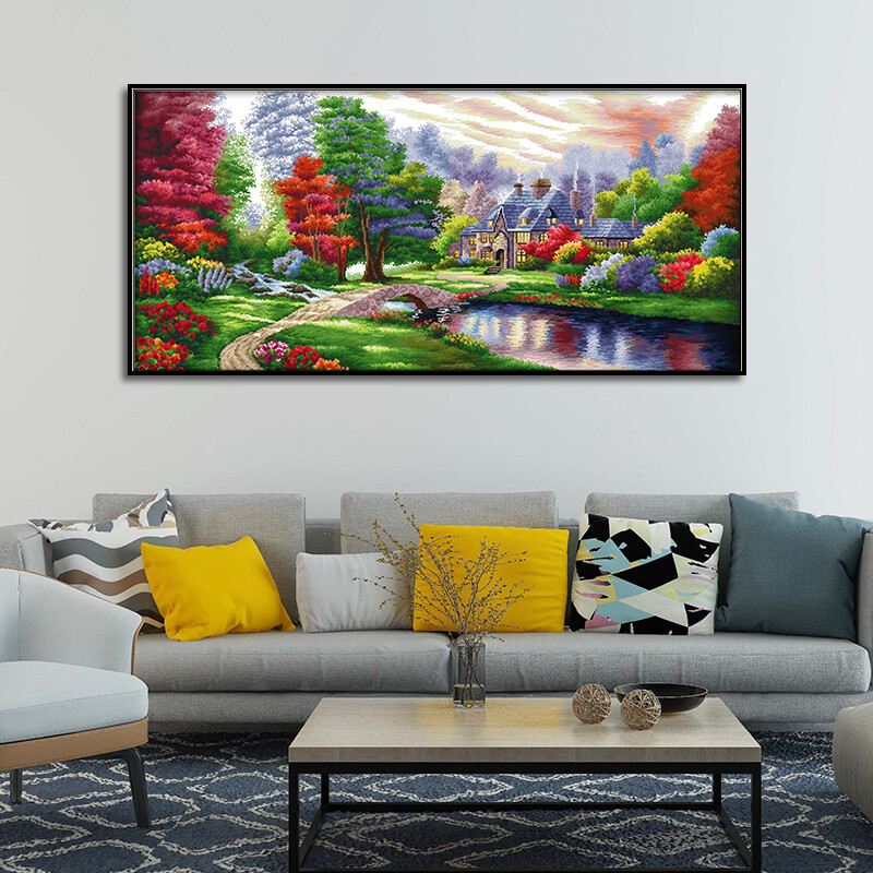 Các Ambilight Bộ Dụng Cụ Khâu Chữ Thập Hoa Văn Thêu Vá Bộ Người Mới Bắt Đầu Vải In Hoạ Tiết 11CT 14CT Thêu Tay Tự Làm Hoa Văn Thêu S Kit Cho Trang Trí Tường Thủ Công Mỹ Nghệ