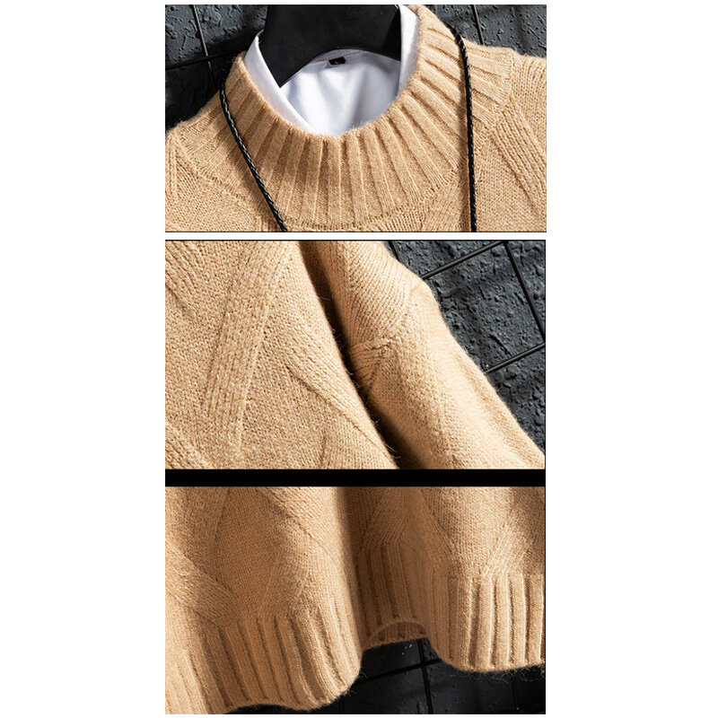 Favocent Autumn Winter Men Turtleneck Sweaters High Quality Strip Knitted Pullovers