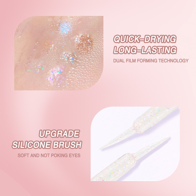 Gecomo lấp lảnh chất lỏng Eyeshadow dài màu bền Pearlescent Shinny bột phấn mắt