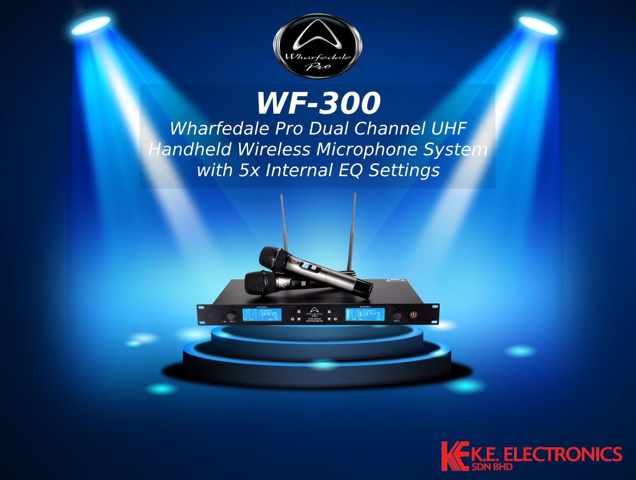 Wharfedale Pro WF300 Dual Channel UHF Wireless Handheld Microphone