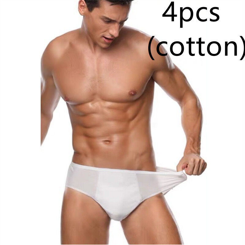 MARK LEE (4pcs) Men's Cotton Disposable Briefs Travel Sterile