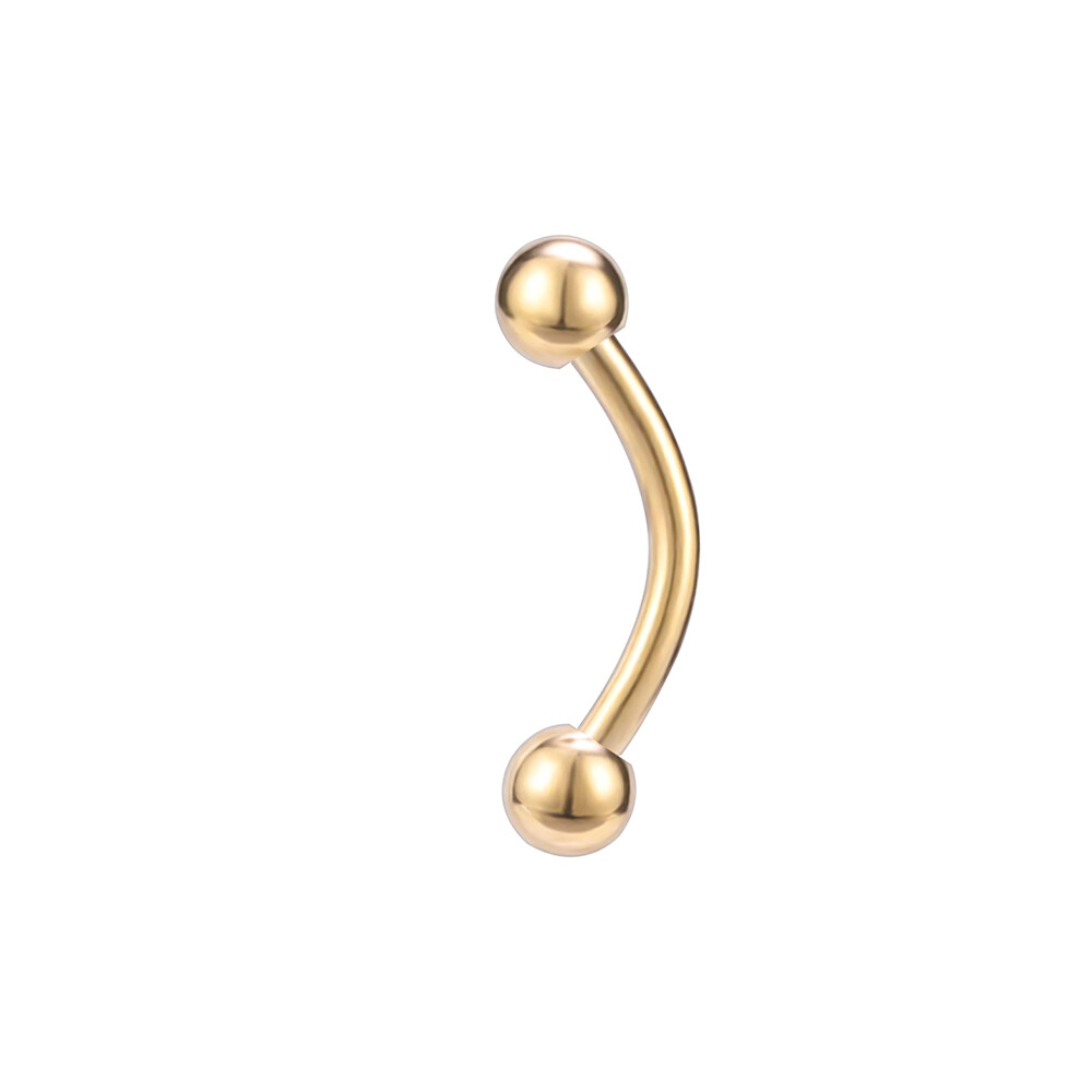 1 PC Curved Bar Tragus Piercings Unisex Helix Ear Piercings Stainless Steel Eyebrow Piercings Double Balls Eyebrow Rings
