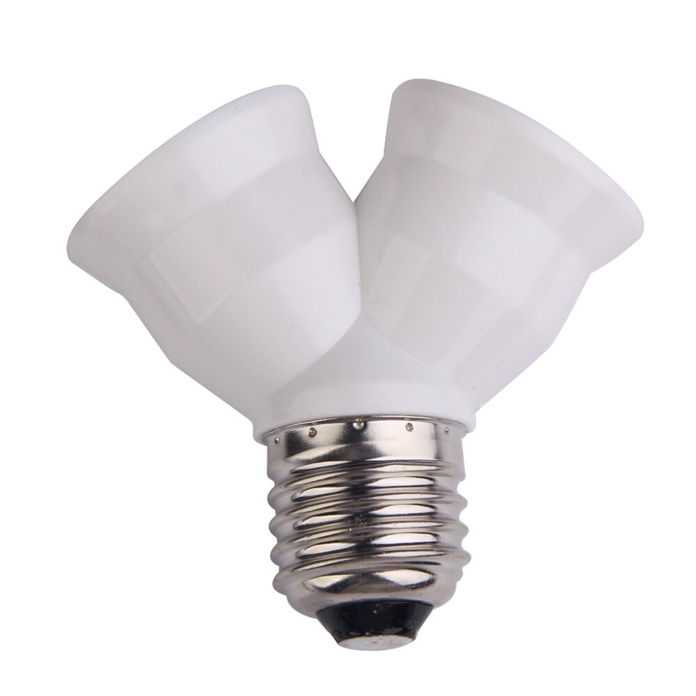E27 Base Light Lamp Bulb Socket 1 to 2 Splitter Adapter Converter Socket