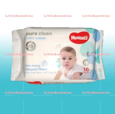 Huggies Baby Wipes Pure Clean 16's/pack Wet Tissue