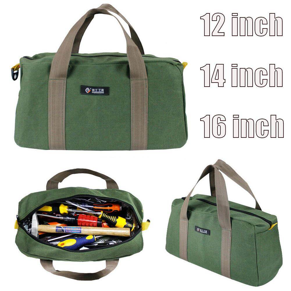 LF 【Ready】 Multi-function Canvas Waterproof Storage Hand Tool Bag Portable Toolkit Wrenches Screwdrivers Pliers Metal Hardware Parts Storage Bags Organizer Pouch Bag Case