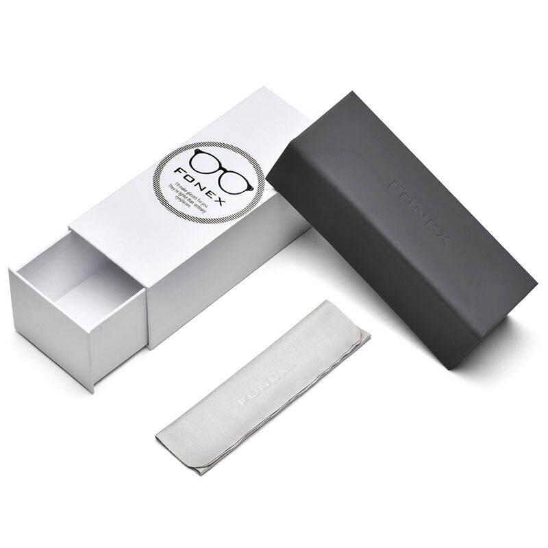 FONEX Gọng kính Titan Phụ Nữ thiết kế thương hiệu retro cổ điển Kính mắt dáng vuông Nam Giới Đầy Đủ Rim Chất Lượng Cao Nhật Bản Ultralight Tùy Chỉnh kính mắt cho mắt Castor
