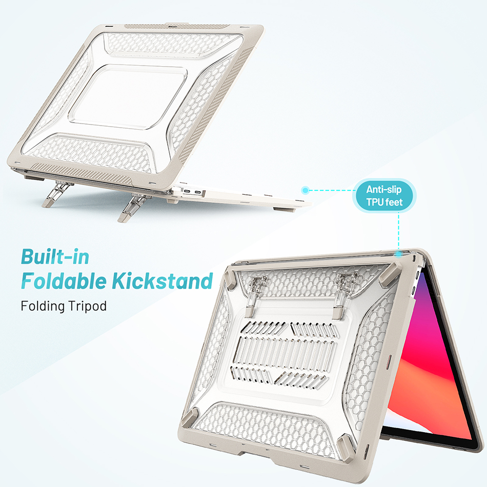 IFarcase Ốp Nhựa Chống Xước Cho Mac Book Pro 14 16 Vỏ Bảo Vệ Có Chân Đế Gập Được Cho Mac Book Air 13 2022