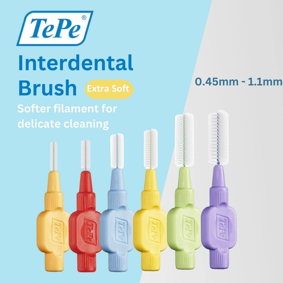 TePe® Interdental Brush Extra Soft (0.45mm - 1.1mm) Sensitive Oral Care Tools Anti-Cavity Dental Care Gentle Interdental Cleaning - Lazada | Lazada