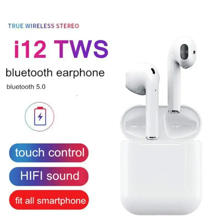 i12 tws wireless bluetooth earbuds with charging box