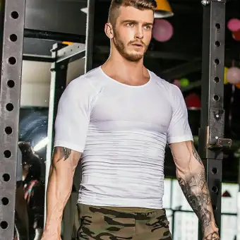 mens body shaper t shirt