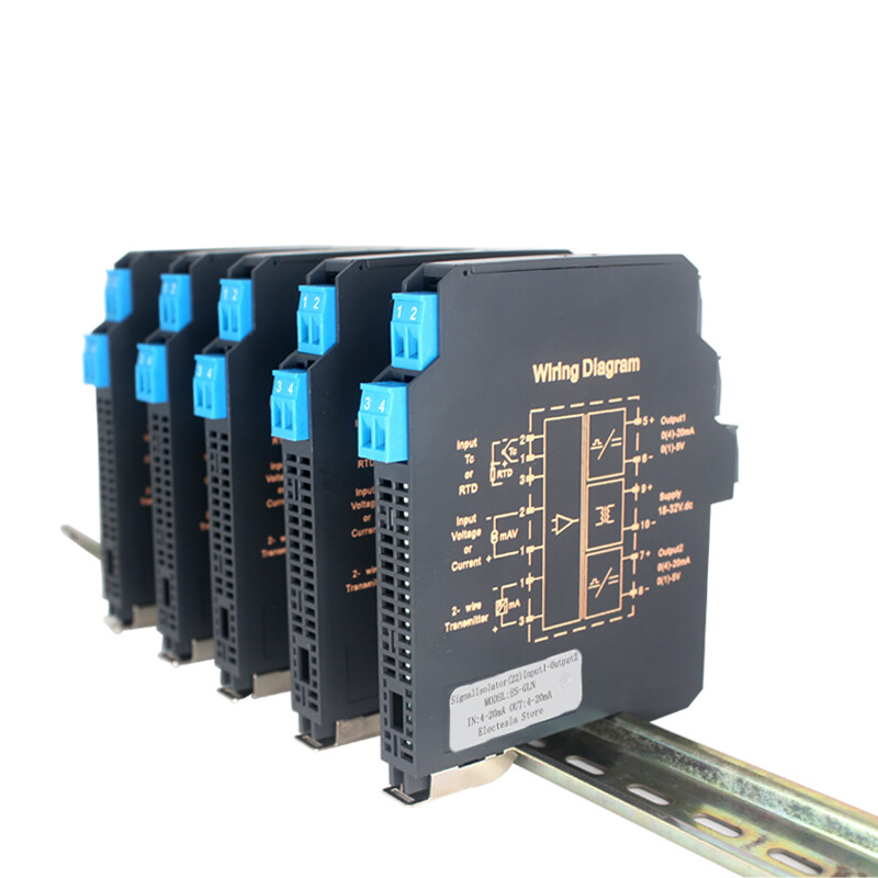 Bộ Cách Ly Tín Hiệu DC Siêu Mỏng Cảm Biến Cách Ly 0-10V 4-20mA 0-5V Đa Đầu Vào Bộ Phát Điện Áp Dòng Điện DC24V