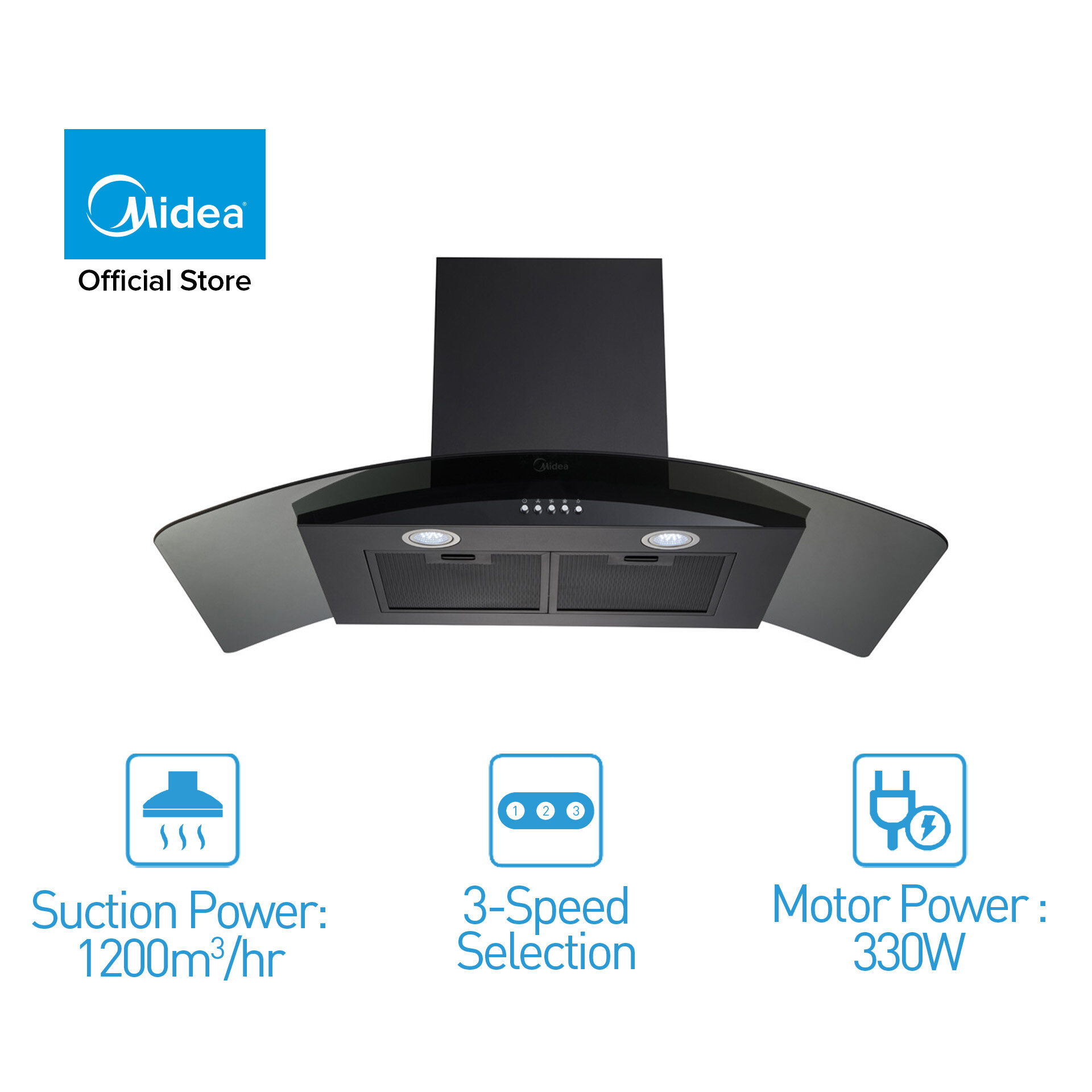 Midea Mch 90mv1 Cooker Hood With Charcoal Filter Lazada