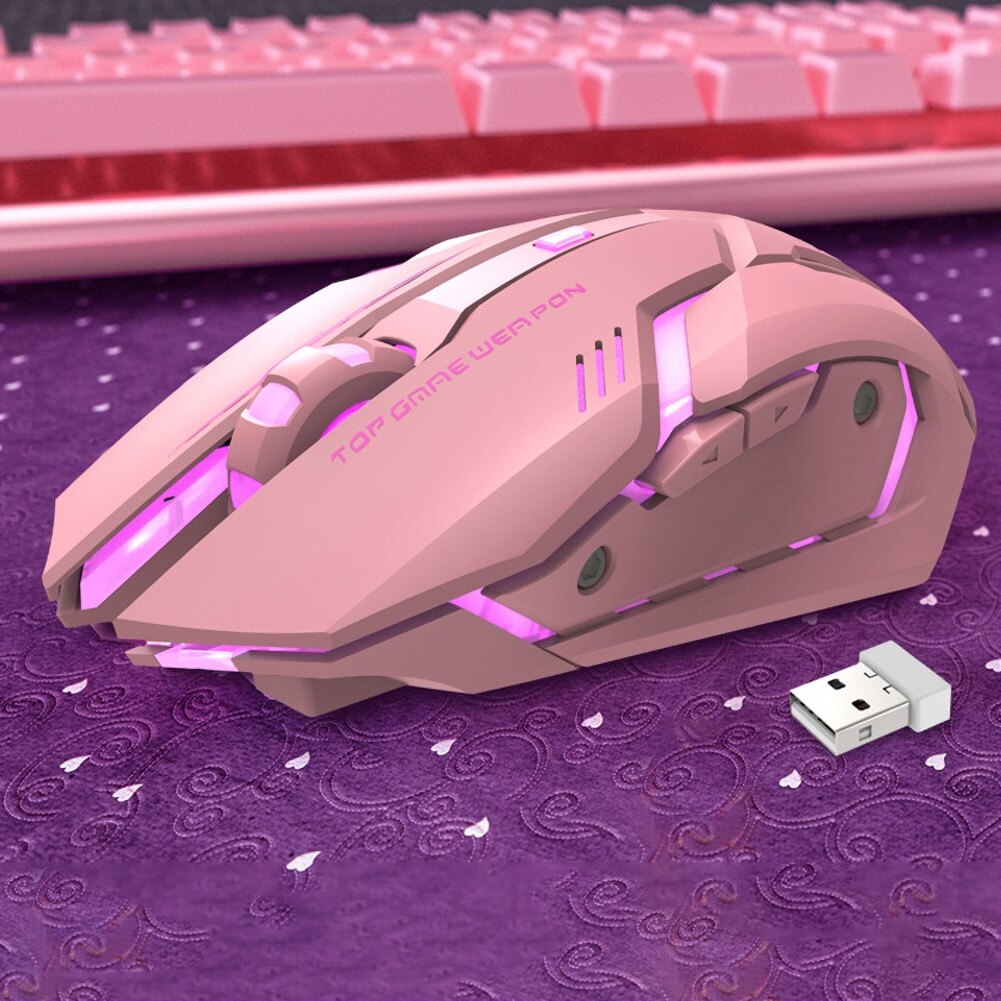 Chuột Chơi Game Không Dây Wiki T1 Ergonomic 2.4G, Chuột Quang Có Đèn Nền USB Có Thể Sạc Lại