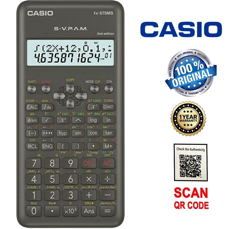 Casio scientific calculator FX-570MS 2nd edition (original with 1 year ...