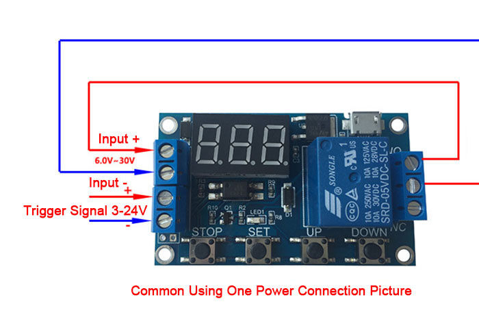 6-30V Relay Module Switch Trigger Time Delay Circuit Timer Cycle Adjustable