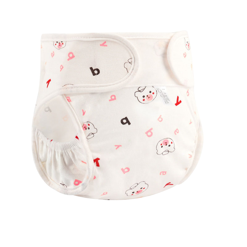 I LOVE DADDY&MUMMY 100% Cotton Baby Cloth Diapers Waterproof Soft Diaper Pant For Baby Boys Girls Cartoon Bear Washable Diaper Pants Adjustable Reusable Washable Nappy