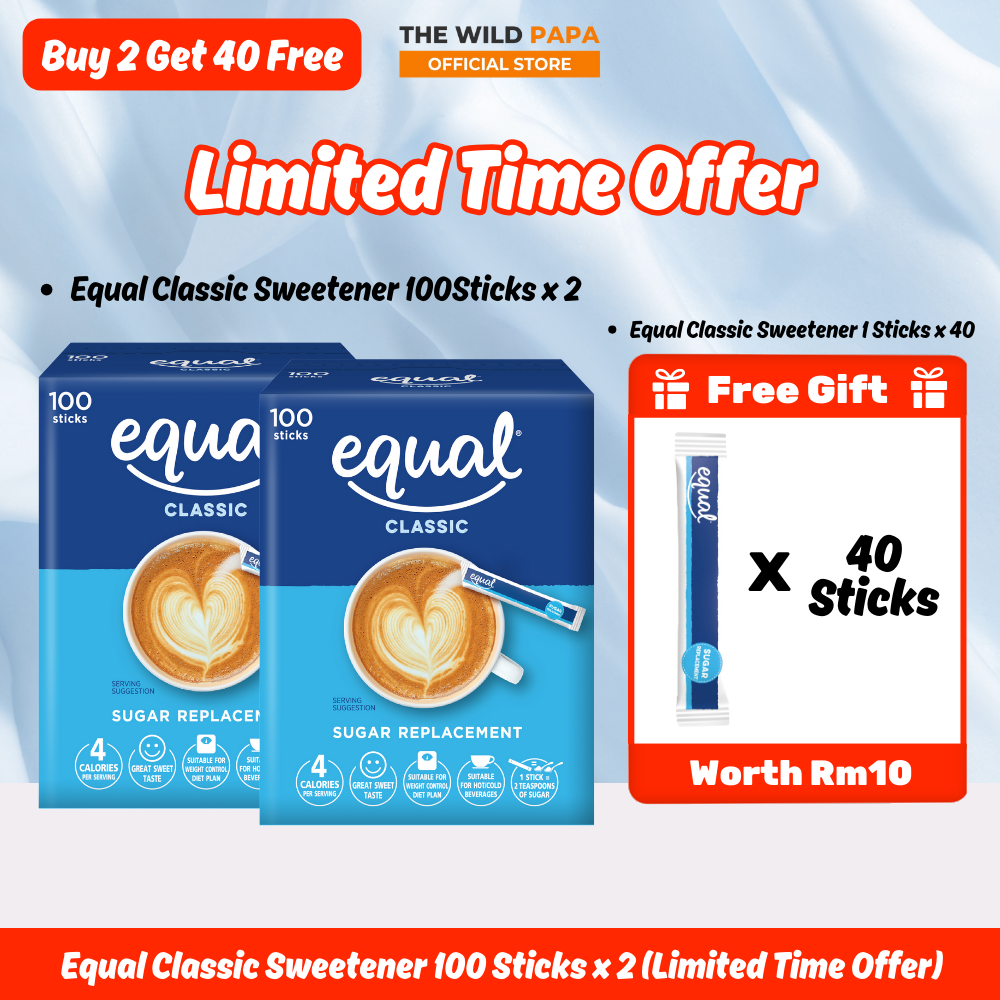 EQUAL Classic Natural Sweetener 50 / 100 Sticks Substitute Sugar