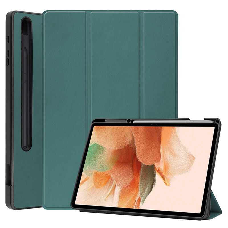 Cute Shockproof Case with Pen Slot for Samsung Galaxy Tab S7 FE SM-T730 T735 T736 Soft Cover Stand Holder
