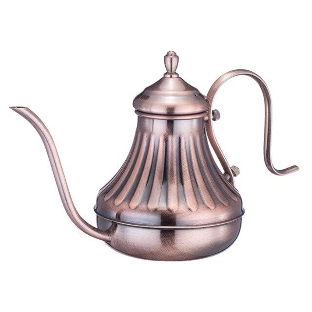 Royal Fine Mouth Gooseneck Coffee Pot Long Spout Pour Over Drip Coffee Kettle Bronze 304 Stainless Steel DIY Coffe Maker Teapot