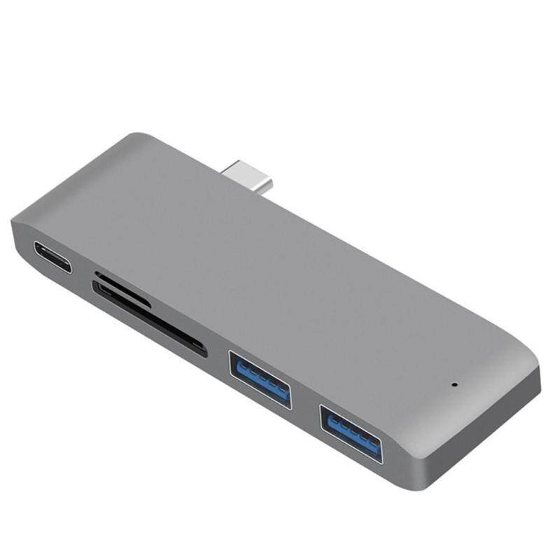 Multi Ports Type-C to USB-C Memory Card TF 2 USB3.0 5Gbps Type-C HUB Reader