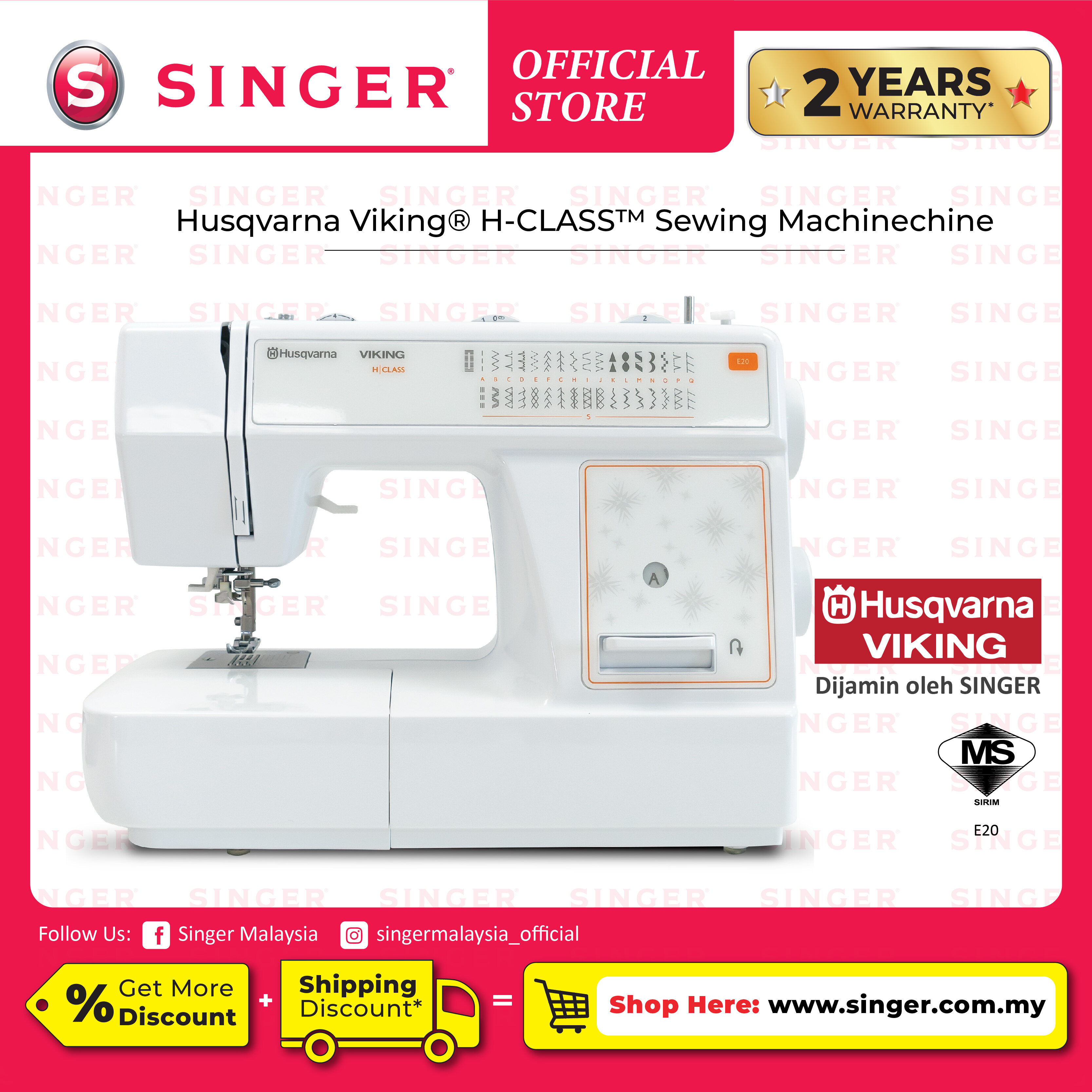 [NO COD] Singer E20 Husqvarna Viking® HCLASS™ Sewing Machine Lazada