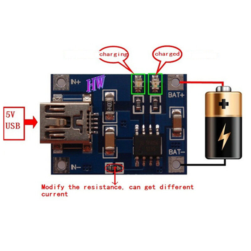 05 Mô đun bo mạch micro USB 5V TP4056 BOKALI cho pin Lithium 1A - intl