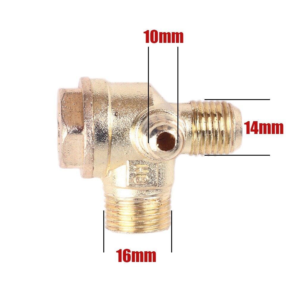Toolstar Air Compressor Accessories Air Pump Check Valves Cut-off Valve 10x14x16mm Brass Compression Resistant Corrosion Resistant