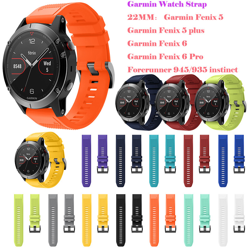 Dây Đeo Tháo Nhanh Silicon 22MM Cho Garmin Fenix 5/5 Plus/Fenix 6/6 Pro/Forerunner 945/935/Instinct Mềm Kiểu Dáng Thể Thao Phụ Kiện Dây Đồng Hồ