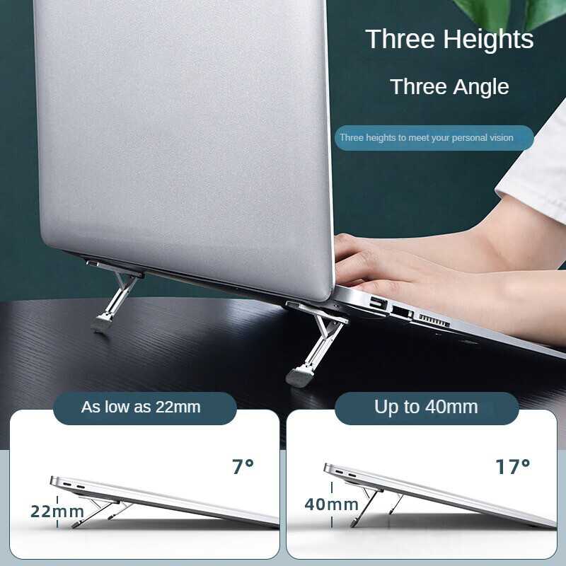 Universal Ultra-thin Foldable Mobile Phone Computer Holder Stand Invisible Portable Adjustable Bracket Desktop Laptop Tilting Notebook Phone Holder