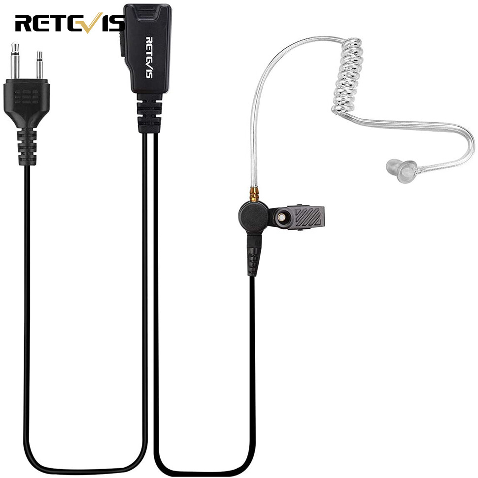 Retevis acoustic tube walkie talkies earpiece with mic, compatible with icom ic-f14 ic-f24 ic-f3021s ic-4021 ic-f3 ic-f3s ic-f4 ic- ic-f10 ic-f11 walkie talkies, two way radio headset with ptt