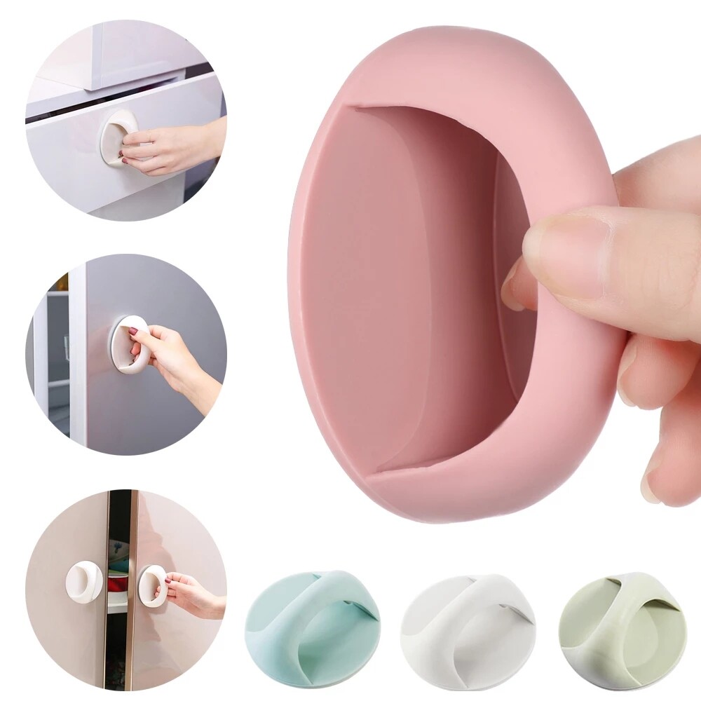 Dream Hunter 3Pcs/set Self-Adhesive Door Handle Multi-Purpose Plastic Handle Auxiliary Round Cabinet Glass Window Furniture Suction Cup Handle