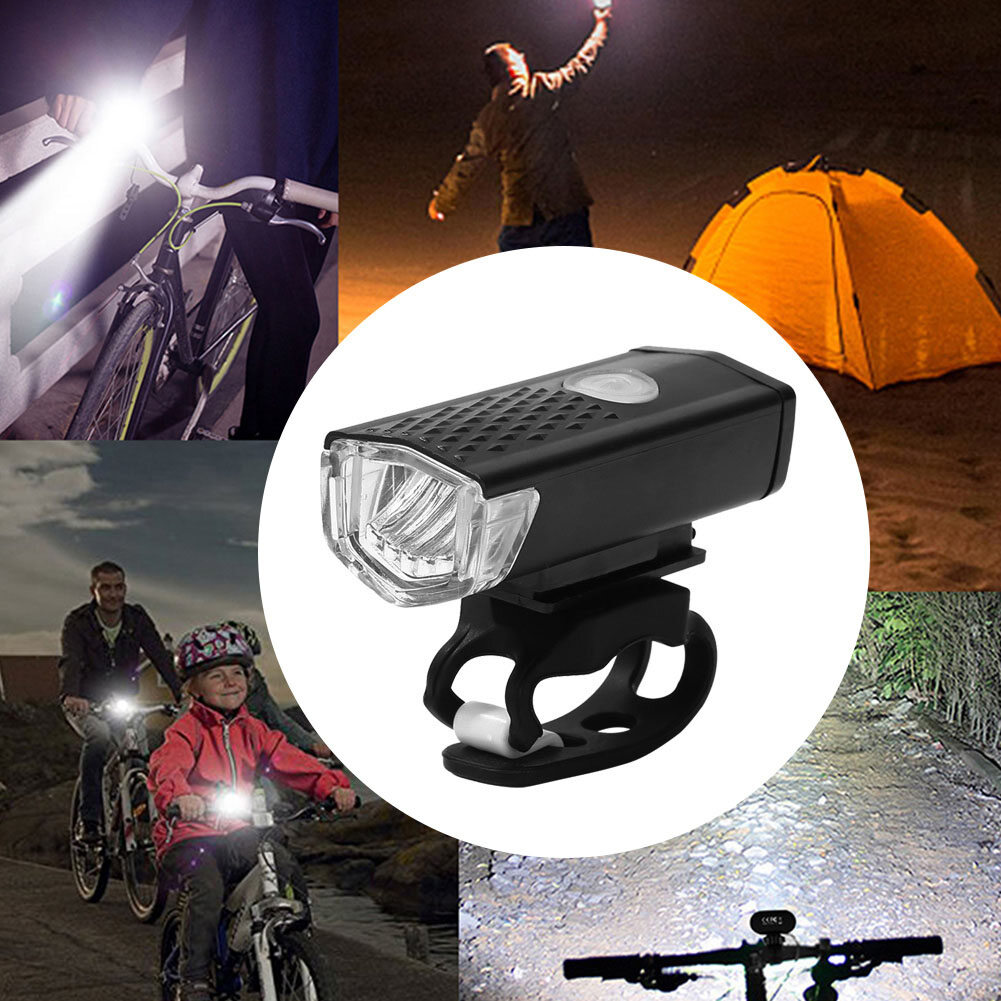 Bike Light LED MTB Bicycle Front Headlight Night Safety Taillight Bell Set