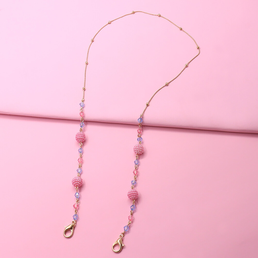 Face Mask Lanyard for Children Adults Convenient Safety Mask Rest Holder Strawberry Ball Necklace Hanging Chain Rope Mask Accessories