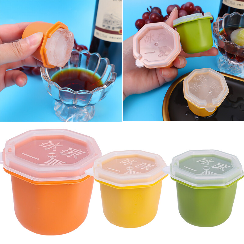 3 Colors Ice Cube Tray Mold Silicone Ice Cube Maker Ice Shape with Lid