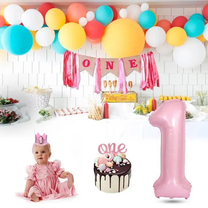 Buyinbulk Baby Boy Girl 1st Birthday Decorations Balloon Set With